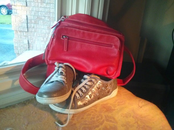 Red purse and shoes