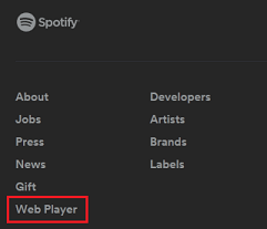 Spotify web screen cap