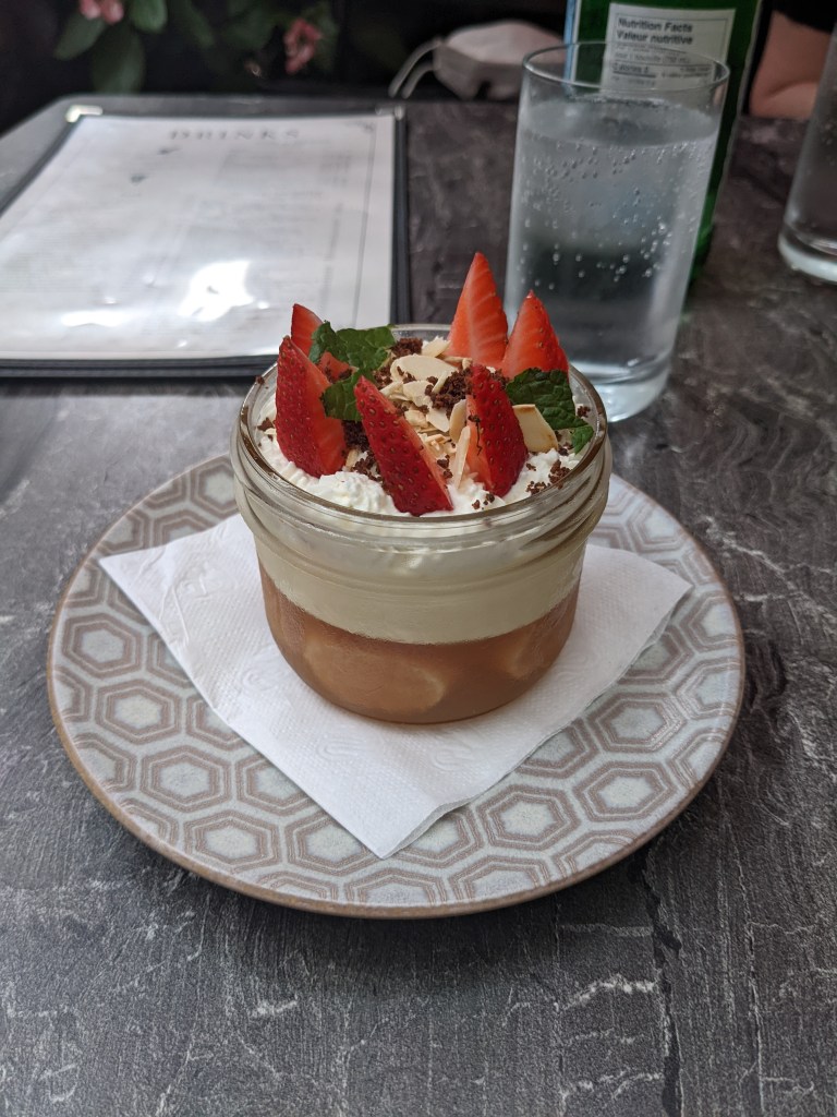 Strawberry rhubarb trifle